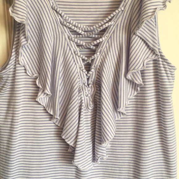 NEW blue and white tank top blouse - Picture 2 of 3